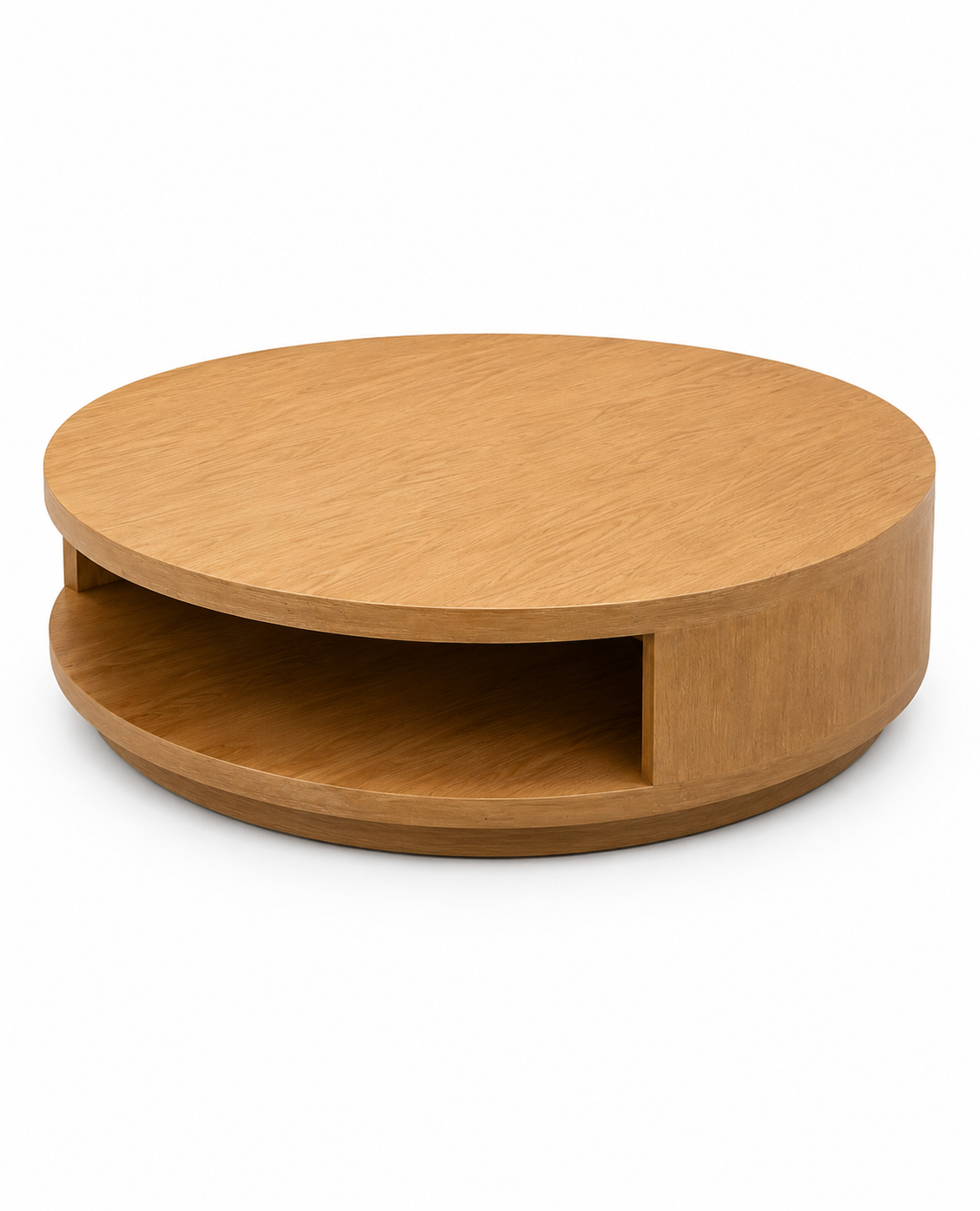 Half-Round Sculpted Wooden Coffee Table
