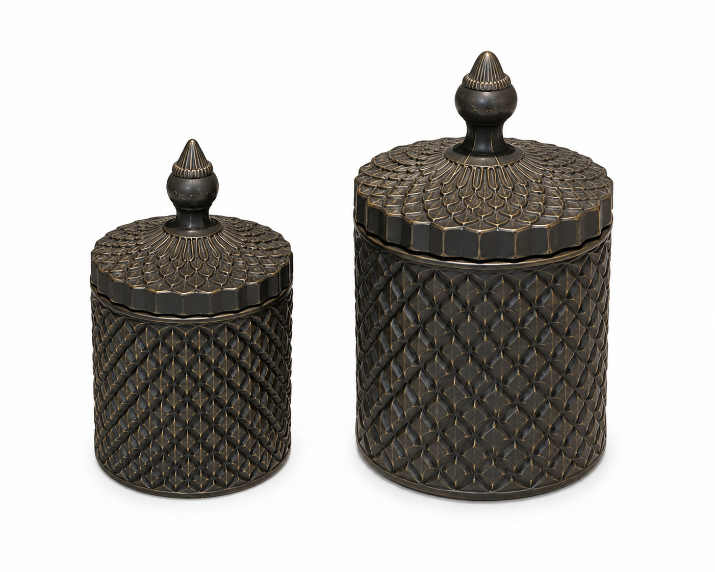 Embossed Decorative Storage Jar Set