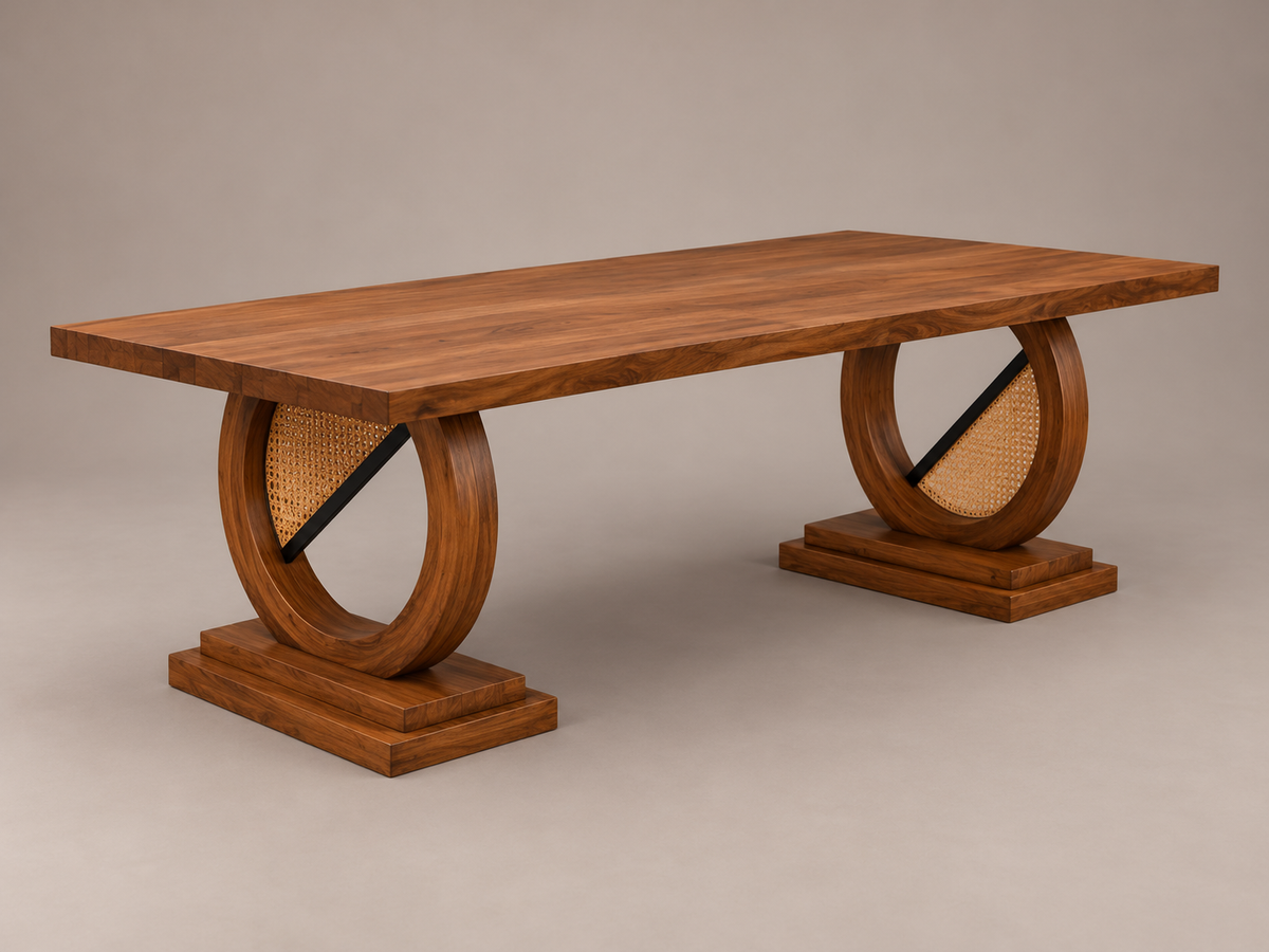 Arc Cane Dining Table