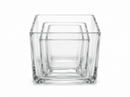 Clear Glass Cube Vase Set