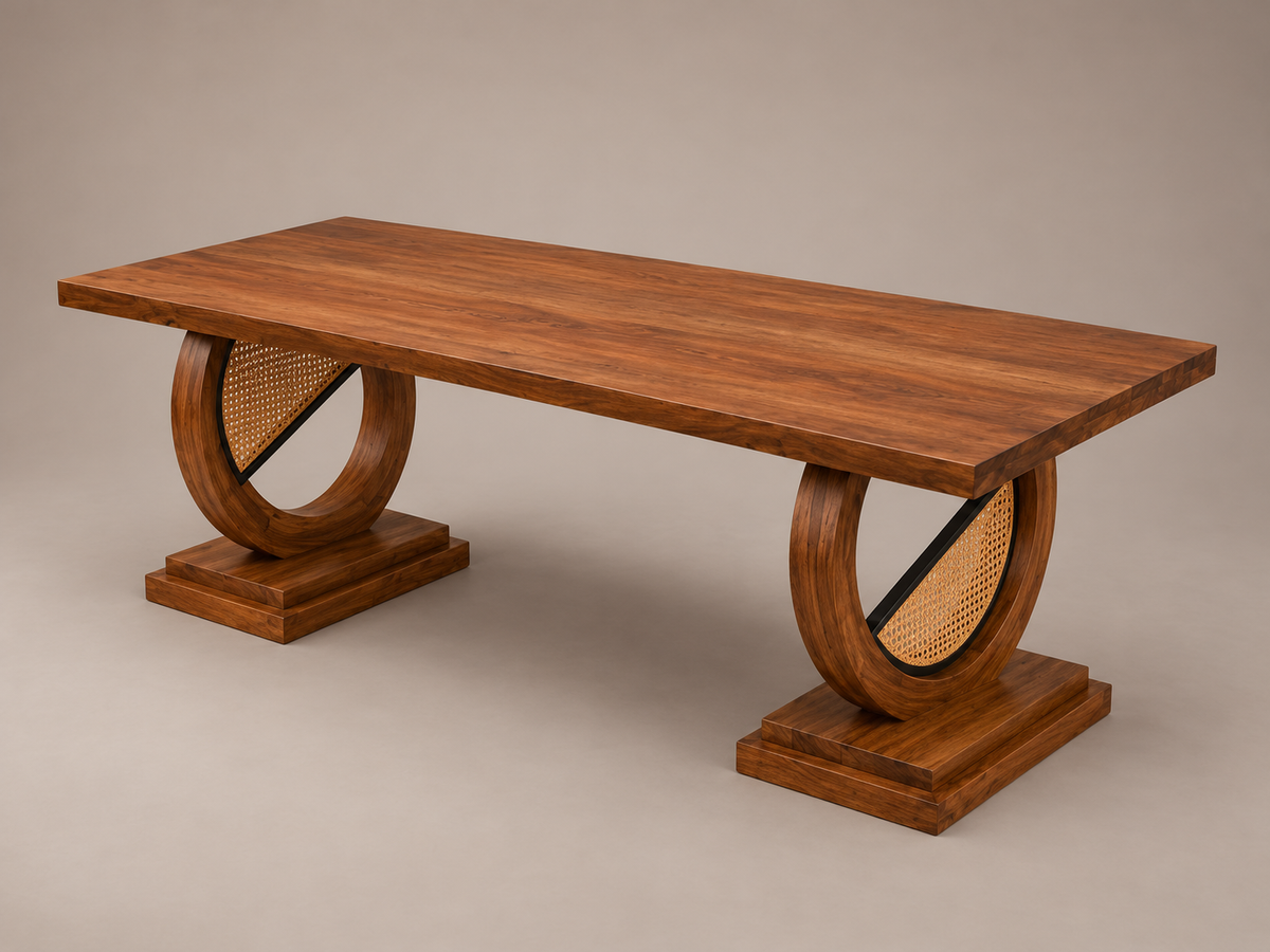 Arc Cane Dining Table
