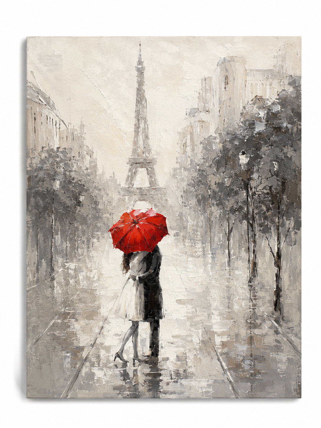 Paris Romance Red Umbrella Wall Art
