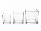 Clear Glass Cube Vase Set