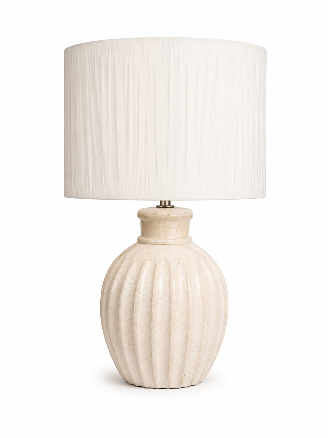 Ribbed Oval Ceramic Table Lamp
