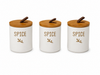 Ceramic Kitchen Canister Set with Bamboo Display Tray