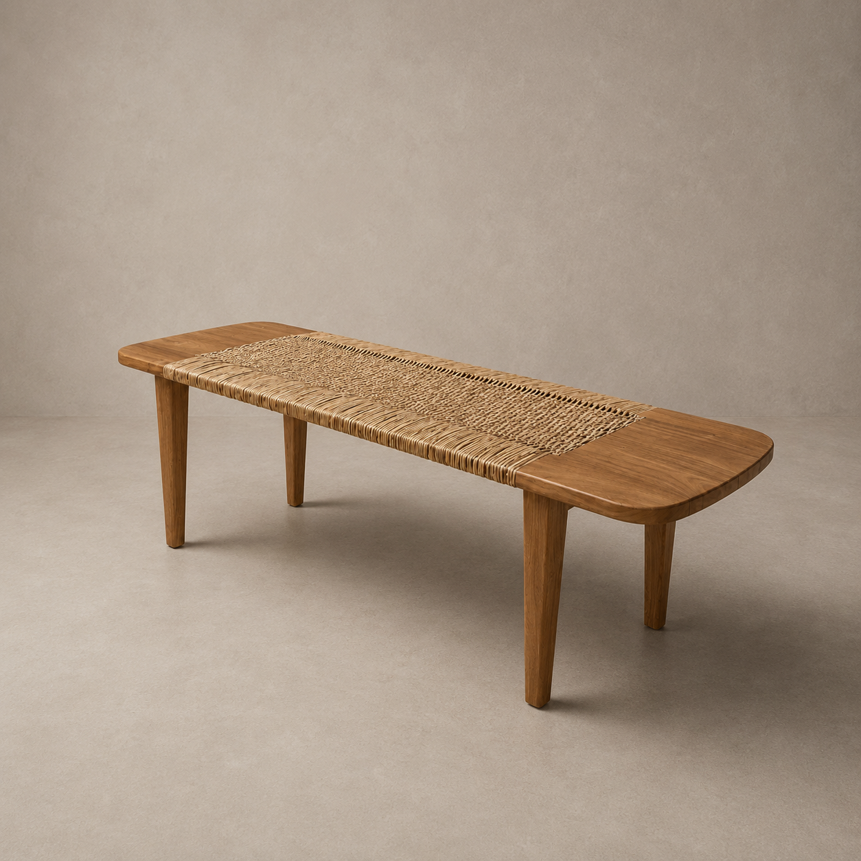 Lampakanay Woven Wooden Bench