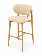 Upholstered Barstool with Metal Support
