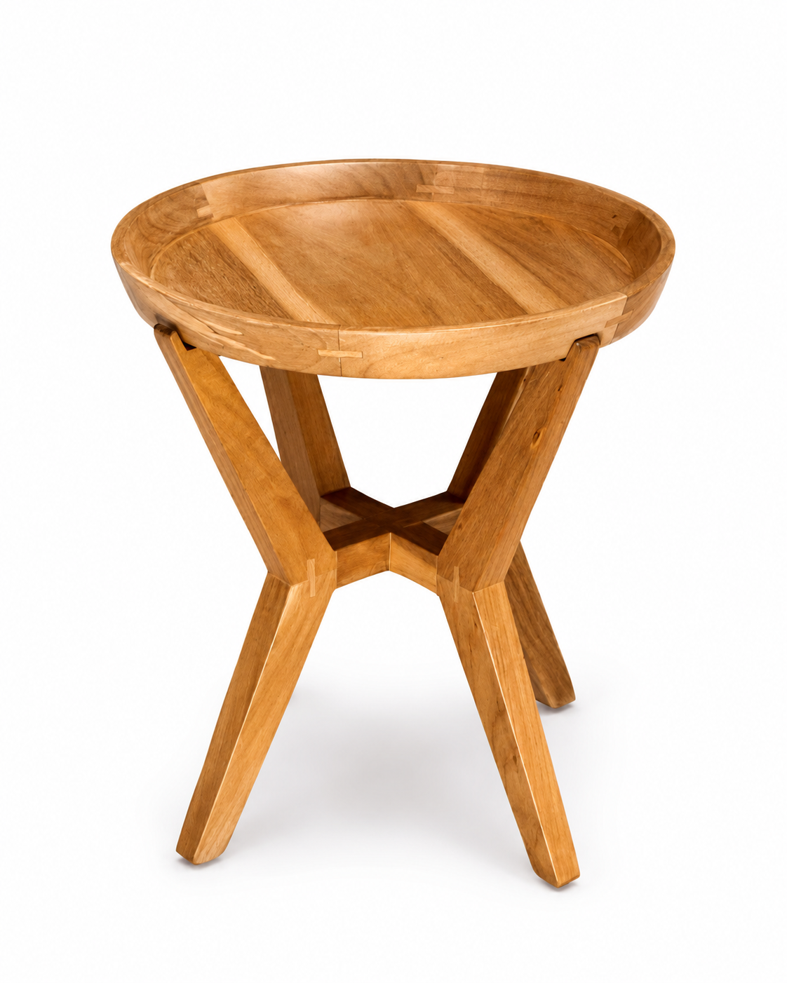 Minimalist Cross-Leg Wooden Side Table
