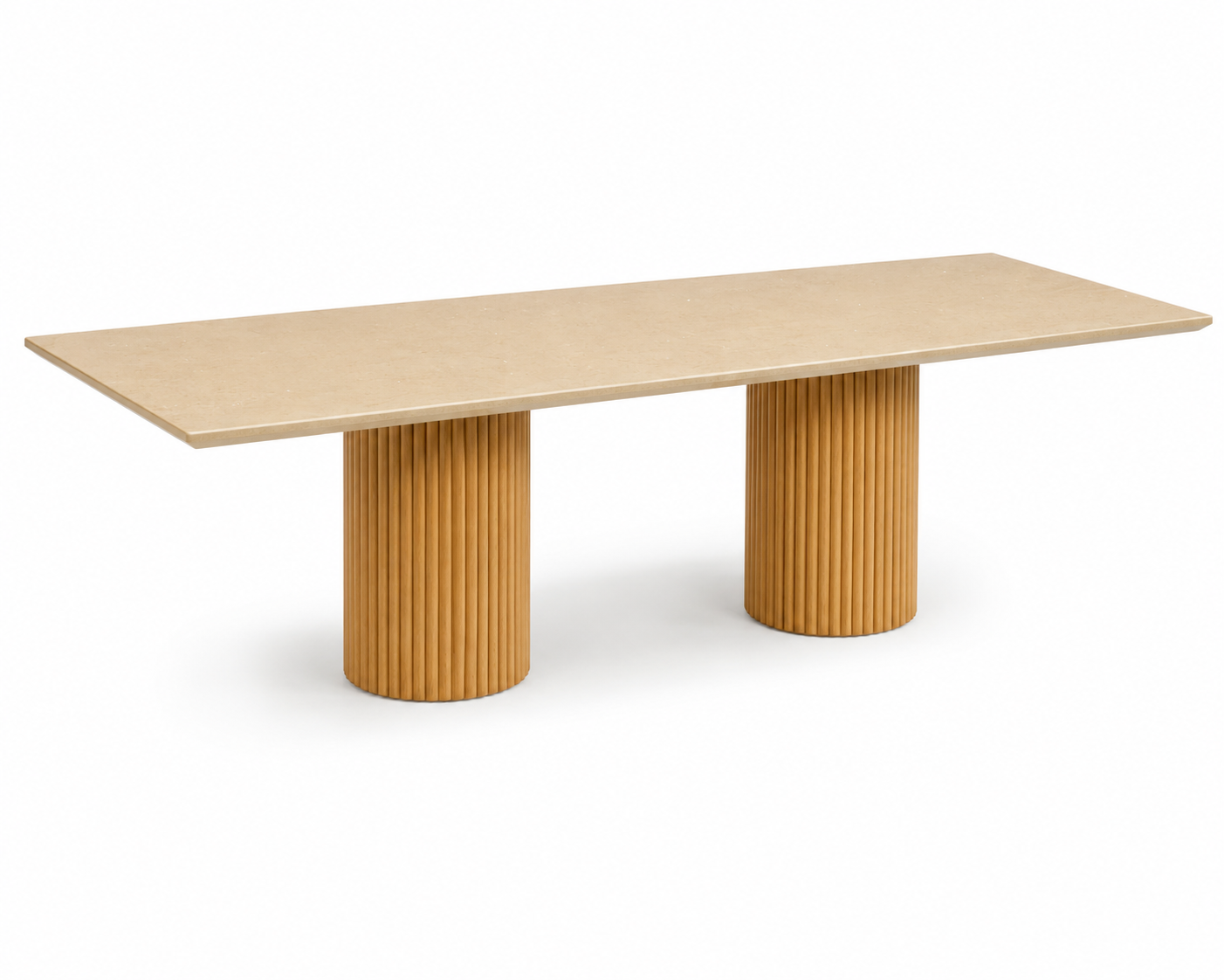 Stone Top Ribbed Base Dining Table