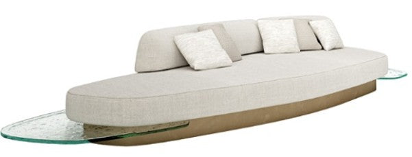 Three-Seater Island Sofa with Stone Side Table