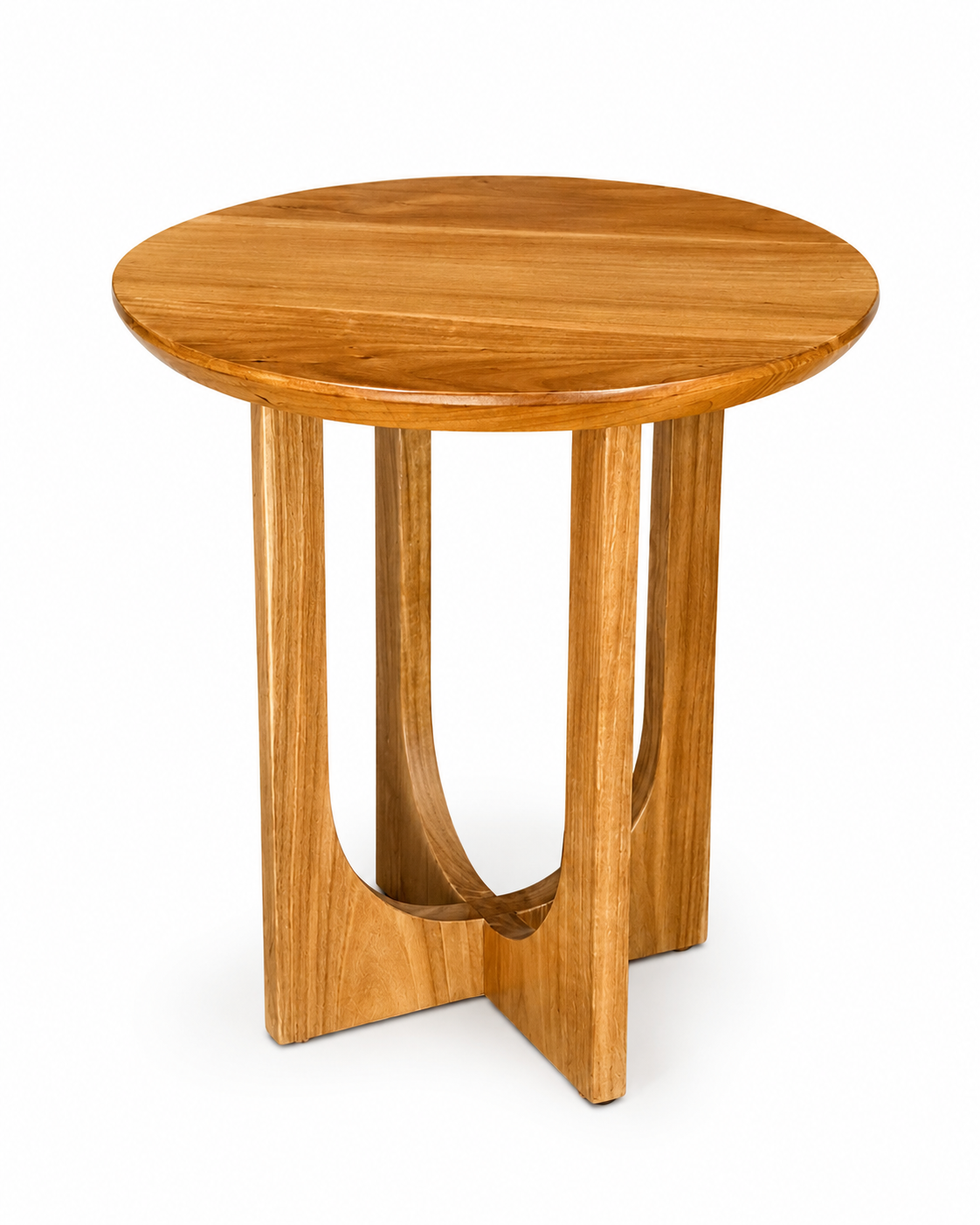 Cross-Leg U-Shaped Wooden Side Table